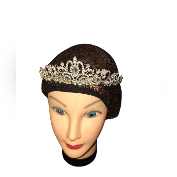 TWO lot Elegant Silver Tiaras with Crystal Accents - DRESS UP Mardi GRAS Royal - Picture 6 of 6